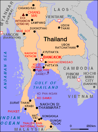 Thaimaan kartta